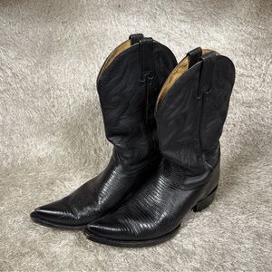 Mens 8 Forastero Black Leather Cowboy Western Boots